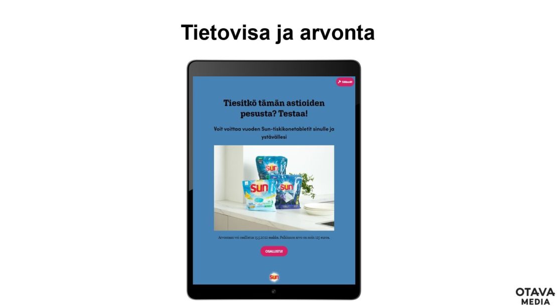 Tietovisa ja arvonta